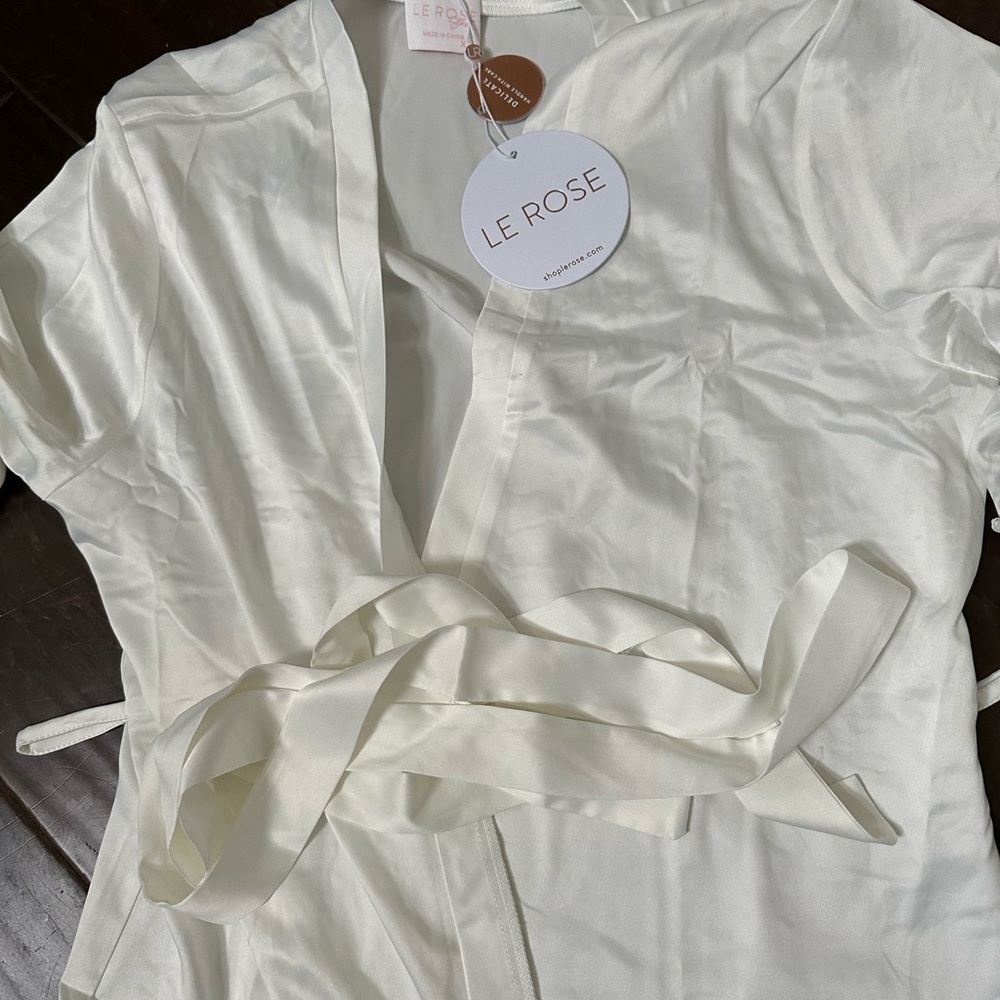 Bridal silk lace robe